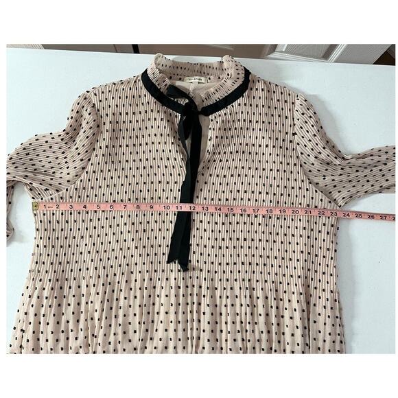 Max Studio Blush Pink Polka Dot Blouse Ribbon Necktie Size 2X (Lining Flawed) - Picture 10 of 14